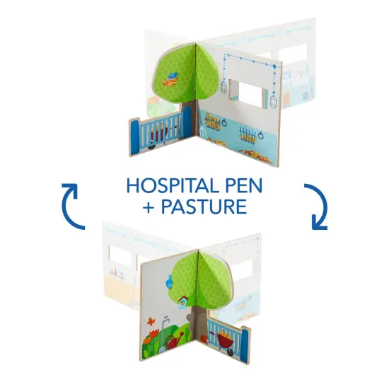 HABA Little Friends Veterinary Clinic Play Set - 4 Detailed Rooms with 1 Vet Figure, Kitten, Kennels and Accessories Multicolor {5}