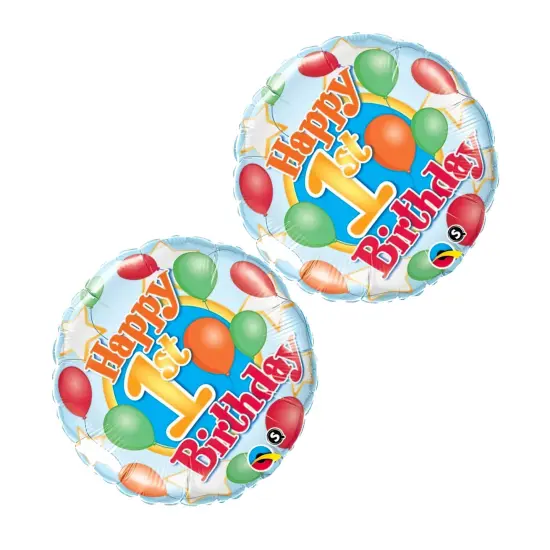 Happy 1st Birthday 18 Inch Foil Mylar Balloon {5}