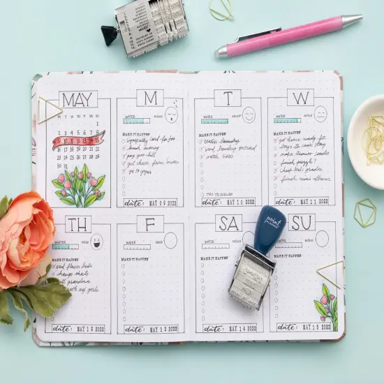 AC Point Planner Perfect Bound Planner 6"X8"-Floral - Dot Grid - 120 Sheets {6}