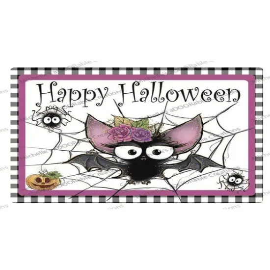 10" Waterproof Happy Halloween Bat Sign {1}