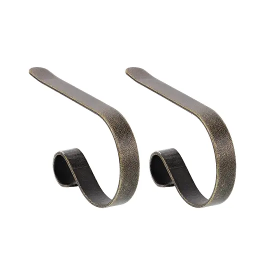 Haute Decor Original MantleClip Stocking Holder - 2 Pack Weathered Brass {1}