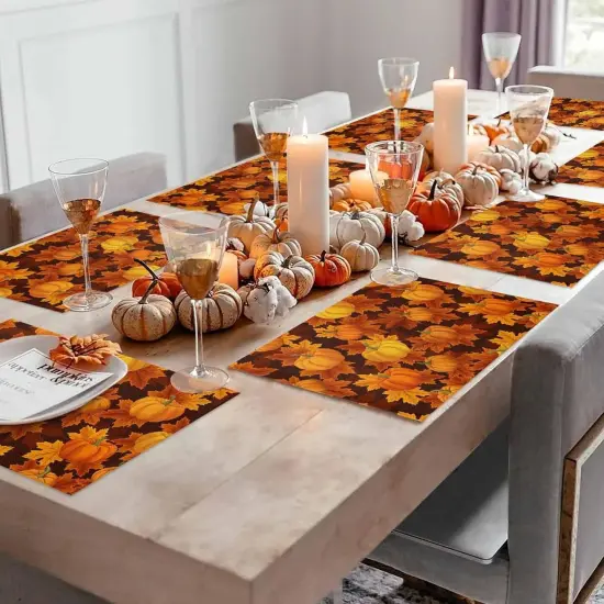 Thanksgiving Placemats Set of 6(Pumpkinase7709) {5}