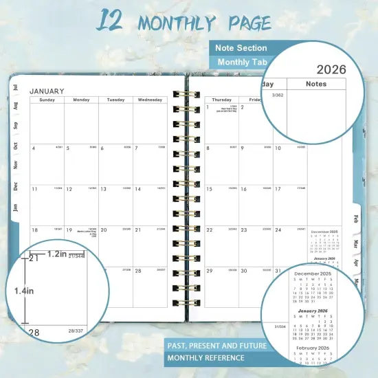 2025-2026 Planner – Planner 2025-2026, July 2025 - June 2026, Weekly & Monthly Planners, 8.5" x 6.4", Hardcover, Twin-Wire Binding, Monthly Tabs, Inner Pocket, Daily Organizer {4}