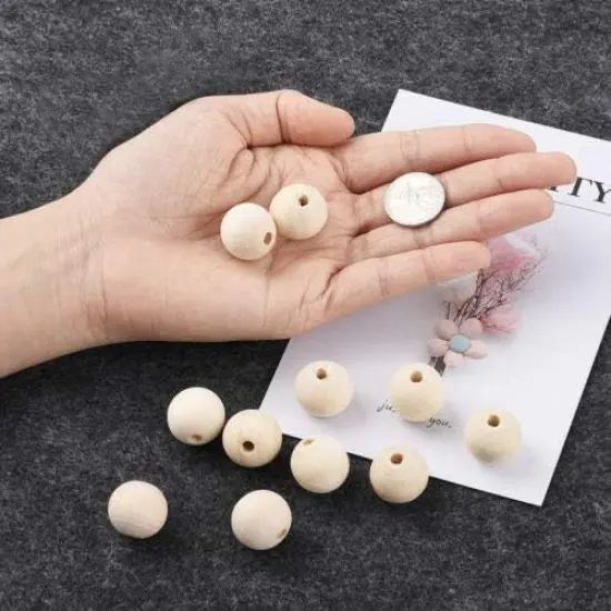 300Pcs 12mm Wood Beads Round Wooden Spacer Beads Unfinished Natural Wood Loose Beads {2}