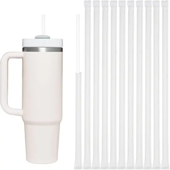 50PCS Disposable Straws for 40 OZ Tumbler, Extra Long Straws Disposable for Stanley Cup 30 Oz 40 Oz Tumbler, Individually Wrapped {1}