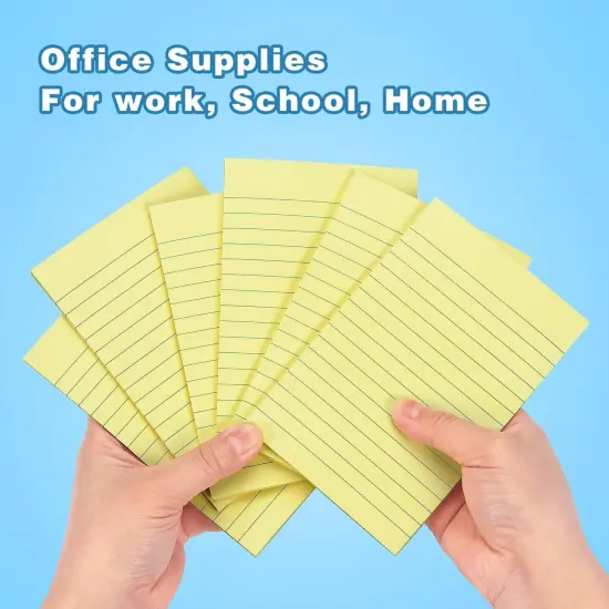 6 Pads Lined Sticky Notes with Lines Self-Stick Notes Bright Color Sticky Notes, 45 Sheets/Pad (Yellow) {4}