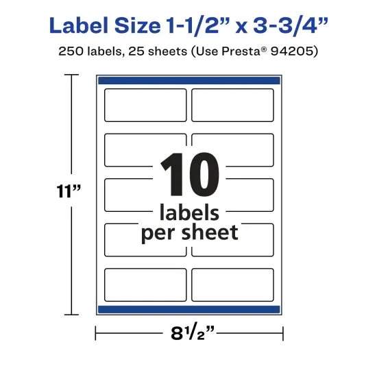 Avery Glossy Clear Rectangle Labels with Sure Feed, 1.5" x 3.75" {5}