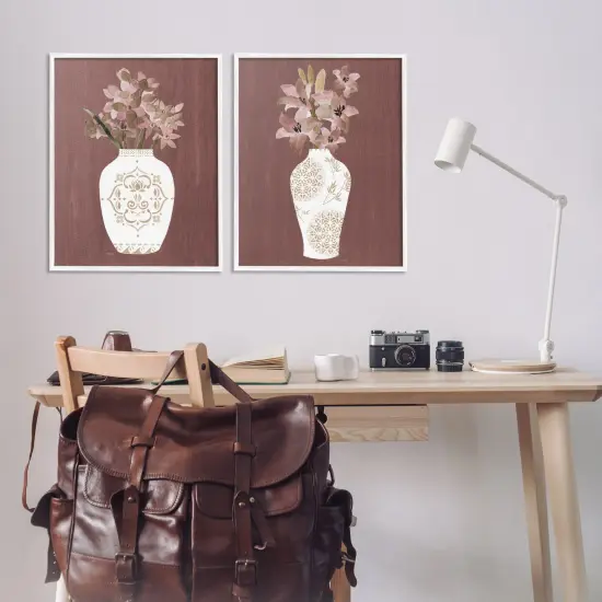 Stupell Industries Rustic Boho Bouquets 2pc Framed Giclee Wall Art Set Design by Janet Tava {2}