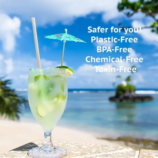 Biodegradable Straws made of Natural Plant | 200 PCS 7.8'' Compostable Eco-Friendly Drinking Straws Disposable | Durable for Hot & Cold Drinks {5}