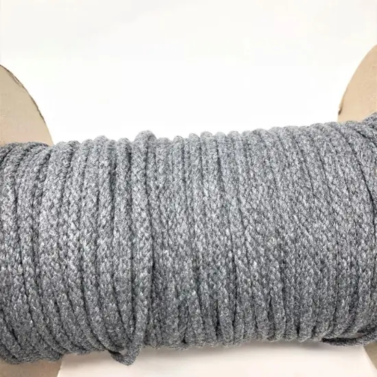 1/2 Inch Round Drawstring Cord Soft Grey Sold by the Yard {4}
