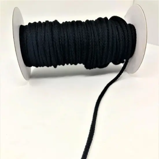 1/4 Inch Round Drawstring Cord Black 144 Yard Full Roll {4}