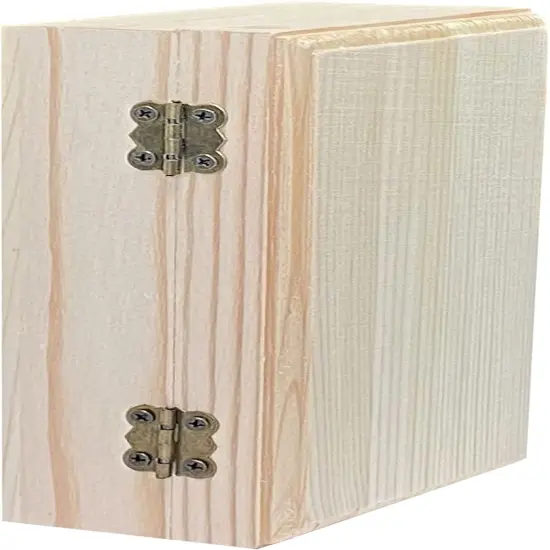 6-Pack Wooden Box Unfinished Rectangle Pine Wood Box for Crafts,Magnetic Hinged Lid (5.5 x 3.5 x 1.9 in) {4}