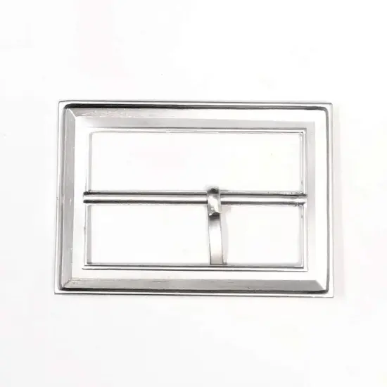 Matte Silver Rectangular Belt Buckle 2 inches {5}