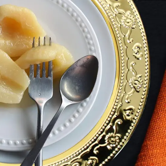 Stainless Steel Charger Plates, 6Pcs Gold Dinner Plate Chargers Round Server Ware {3}