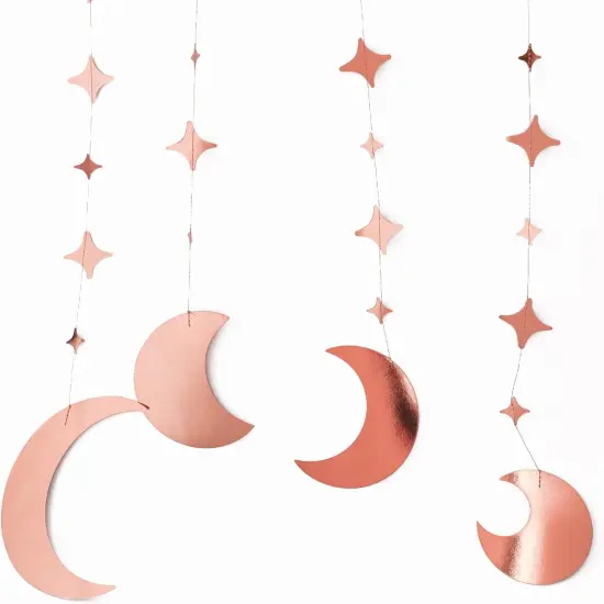 Rose Gold Star Moon Garland Party Decorations {3}