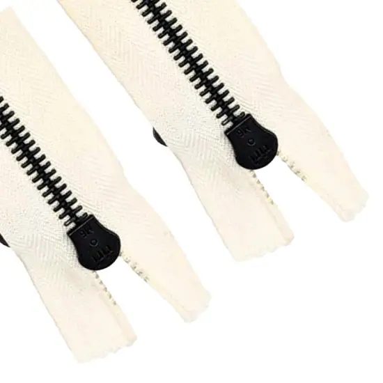 Riri Off White Metal Zipper 7 Inch Open Bottom {3}