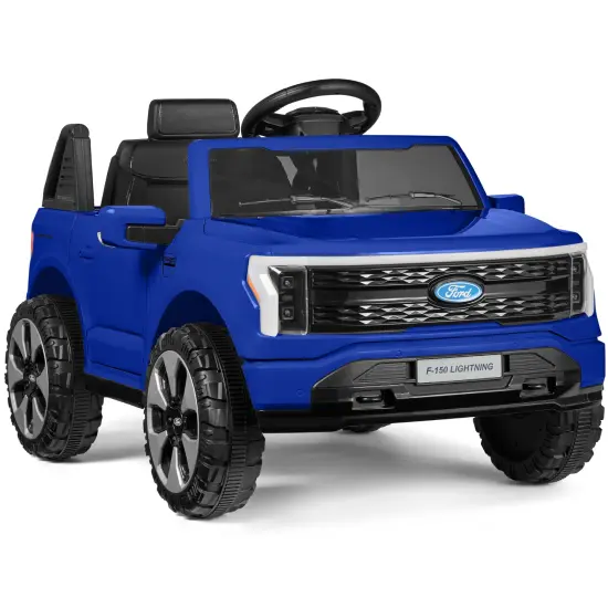 Best Choice Products Kids 12V Ride On Car Officially Licensed Ford Lightning Truck w/ Remote, LED Lights Blue {1}