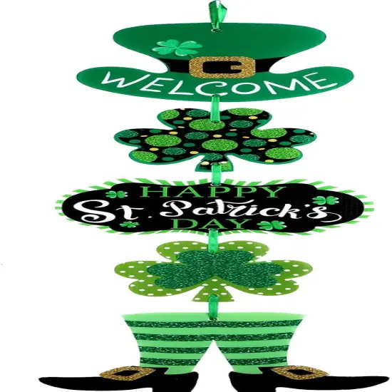 St. Patrick's Day Door Sign St. Patrick's Day Themed Hanging Welcome Sign Irish Hanging Door Decor {1}