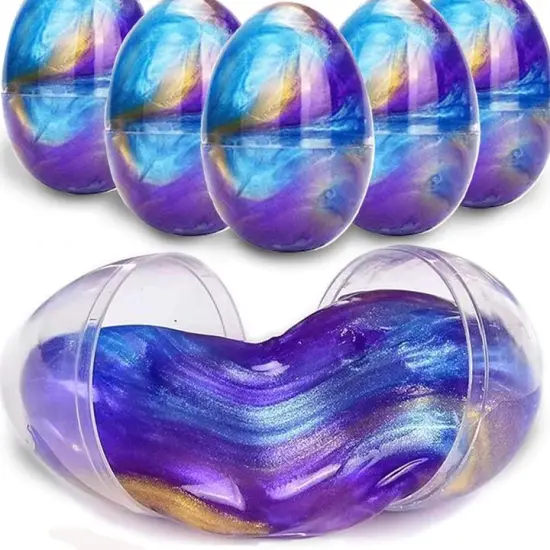 12pcs Easter Slime Egg Kit Galaxy Slime Party Favors for Kids Easter Hunt Easter Basket Stuffers Gifts Stress Relief Slime Egg {1}