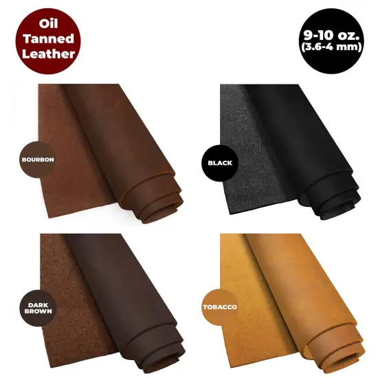 ELW 9-10 oz (3.6-4mm)Heavy Weight Oil Tanned Cowhide Full Grain Leather for Tooling, Holsters, Knife Sheaf, Carving, Embossing, Stamping, Collar, Leash, Crafting {7}
