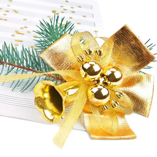 4 Rolls 3/8" Christmas Ribbon - Glitter Metallic Ribbon & Satin Ribbons Set, Total 100 Yards Xmas Holiday Festival for Gift Wrapping, Crafts, Festival Ornaments, Wedding Party Decoration {6}