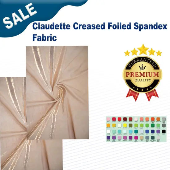 Claudette Creased Foiled Spandex Fabric Dark Chocolate/Gold {2}
