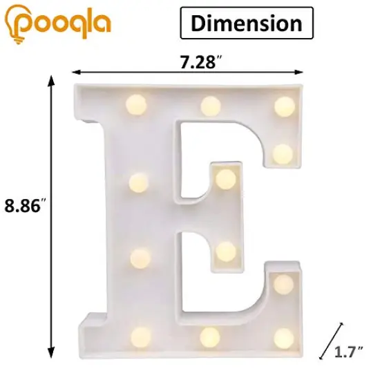 LED Marquee Letter Lights Sign, Light Up Alphabet Letter for Home Party Wedding Decoration E {4}