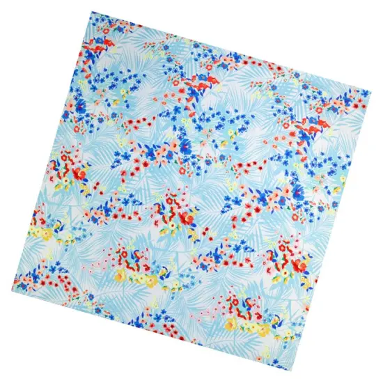 Autumn Palms and Pretty Flowers Printed Spandex {2}