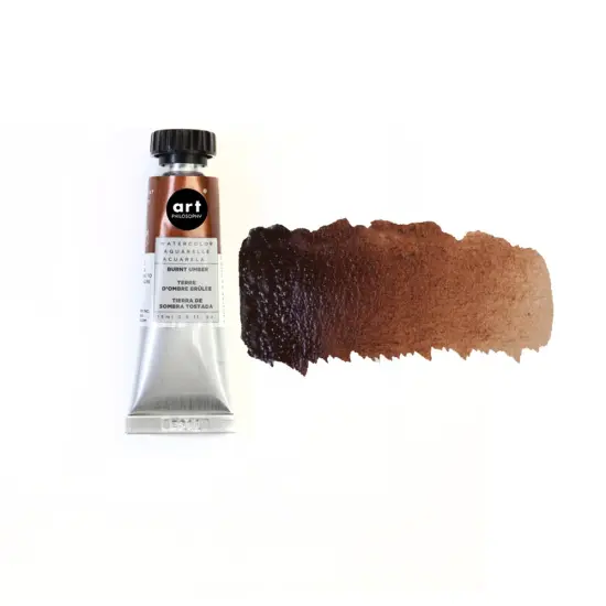 Art Philosophy&reg; Artist Grade Watercolor Tubes - Burnt Umber - 15 ml - series #1 {1}