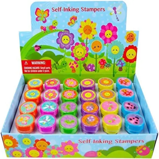 Tiny Mills 24 Pcs Spring Flowers Butterfly Stampers for Kids Easter Egg Fillers {1}