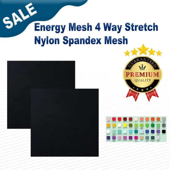 Energy Mesh 4 Way Stretch Nylon Spandex Mesh Black {2}
