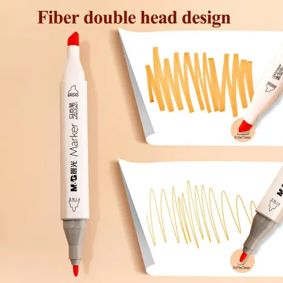 Alcohol Markers, 48 Colors Dual Tip Art Markers, Chisel & Fine Drawing markers with Case, for Adult Kids Halloween Drawing Sketching (White Barrel) {5}