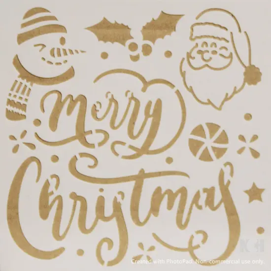 Designer Merry Christmas Stencil {1}