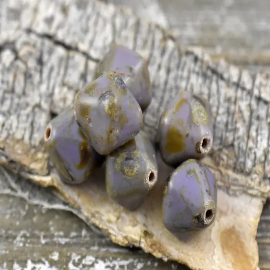 *18* 11x10mm Lilac Silk Picasso Lantern Bicone Beads {4}