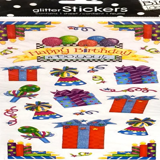 Me & My Big Ideas Classic Birthday Glitter Stickers {1}