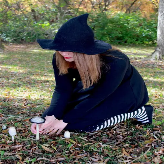 Black Pointed Witch Hat Halloween Party Accessories Wizzard Wool Knitted Blank Hat {4}