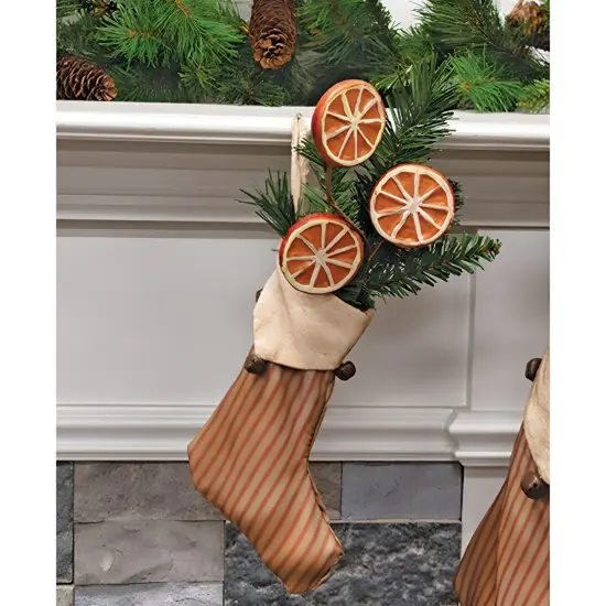 Orange-Brown Faux Orange Slice Pick with Flexible Stem Design {2}