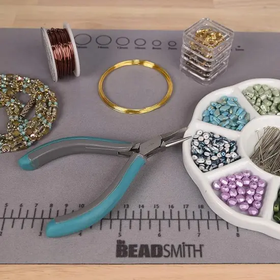 The Beadsmith Simply Modern Half Round/Half Flat Nose Pliers, with polished steel head, comfortable contoured grip handles and double-leaf springs, tool for jewelry making {2}