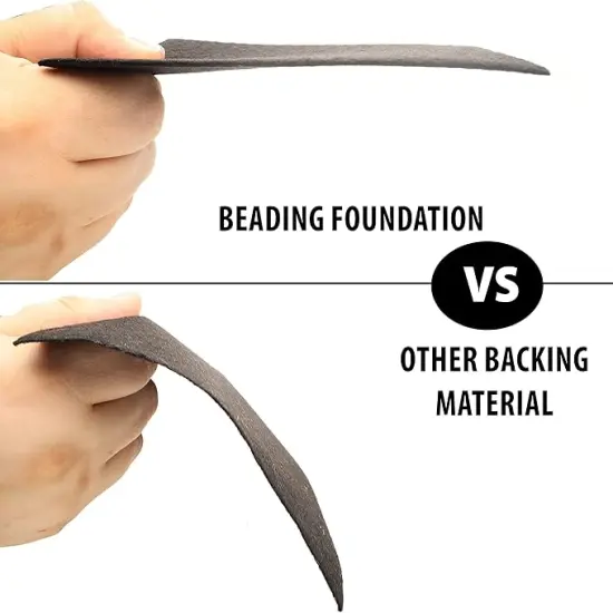 The Beadsmith Beading Foundation &ndash; 8.5 x 11 inches &ndash; Black Fabric &ndash; 1 Sheet &ndash; Made in The USA &ndash; Stiff & Durable Material Used for Bead & Stitch Embroidery, cabochon Beading and Sewing {4}