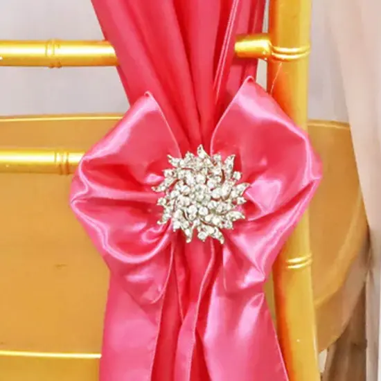 10 Pieces Bubble Gum Satin Chair Sashes Vibrant 8"x108" Event Accessories {4}