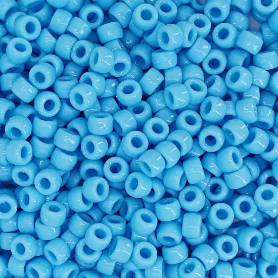 MIIIM 1200PCS 6x9mm Pony Beads Bulk, Light Blue Kandi Beads for Bracelets Making Kit, Hair Braids Crafts for Jewelry Making (Light Blue) {1}