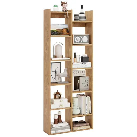 11-Tier Modern Bookcase with Anti-Tipping Kits and Open Storage Shelves Natural {4}