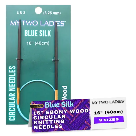 Blue Silk | 16" Circular Knitting Needles | Ebony | 9 Sizes {2}
