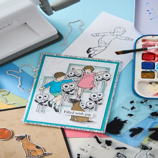 Sizzix A5 Clear Stamps W/Framelits Dies By 49 And Market-Play Time {7}