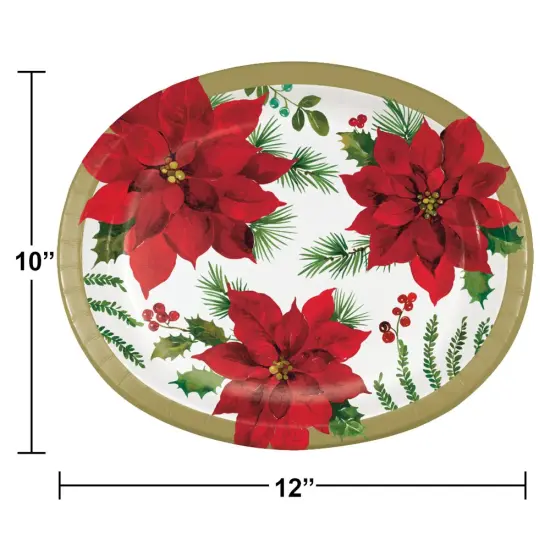 Posh Poinsettia Oval Platters - 8ct {2}