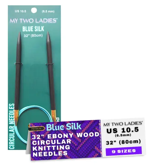 Blue Silk | 32" Circular Knitting Needles | Ebony | 9 Sizes {1}