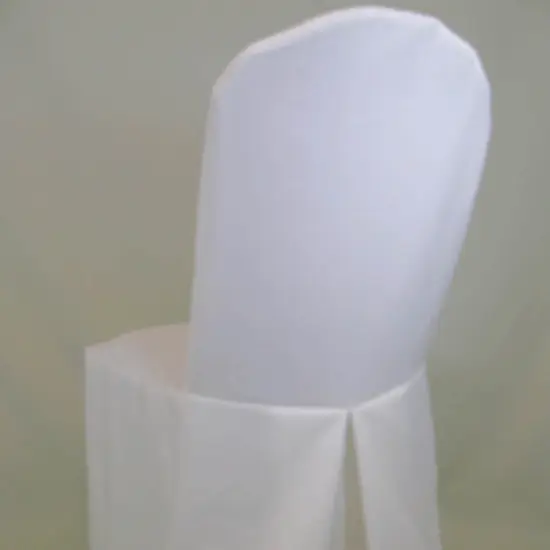 1 Piece Ivory Lamour Satin Chair Cover for Luxurious Folding Seating {5}