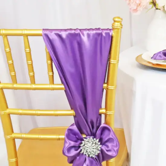 10 Pieces Victoria Lilac Satin Chair Bands, 8"x108" Soft Elegant Event Sashes {5}