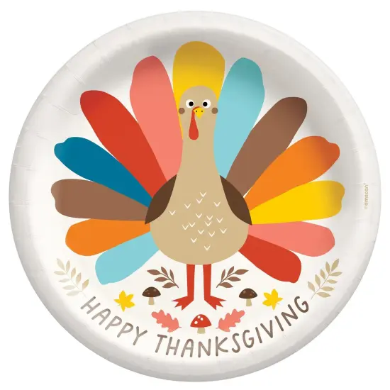 Happy Thanksgiving Turkey Dinner Plates &ndash; 10&rdquo; Paper Plates for Classroom, Office, or Holiday Parties {1}