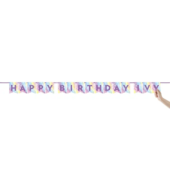 Tie Dye Party Customizable Pennant Banner w/ Stickers - 1ct {2}